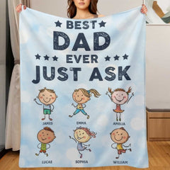 Gift For Dads - Best Dad Ever, Just Ask - Personalized Blanket - OLESA