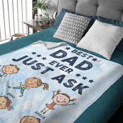 Gift For Dads - Best Dad Ever, Just Ask - Personalized Blanket - OLESA