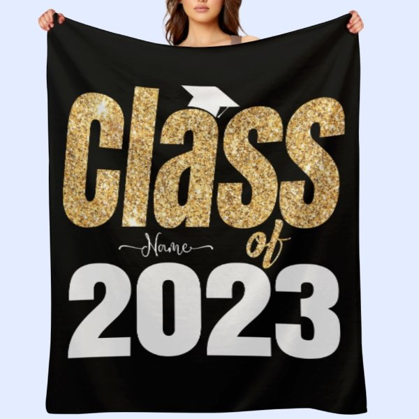Graduation Blanket 2023 Custom Name - Graduation Gift - OLESA