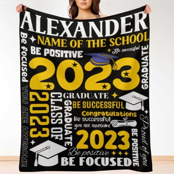 Graduation Gift Custom Name Blanket - ARNOVIC