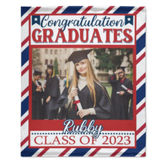 Graduation Gift - Personalized Name Picture Customized Blanket - ARNOVIC