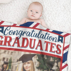 Graduation Gift - Personalized Name Picture Customized Blanket - ARNOVIC