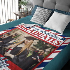 Graduation Gift - Personalized Name Picture Customized Blanket - ARNOVIC
