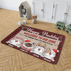 Happy Pawliday - Welcome To Our Home (Cats) - Personalized Decorative Mat, Doormat - ARNOVIC