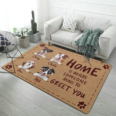 Home Is Where The Dog Runs To Greet You - Personalized Decorative Mat - OLESA