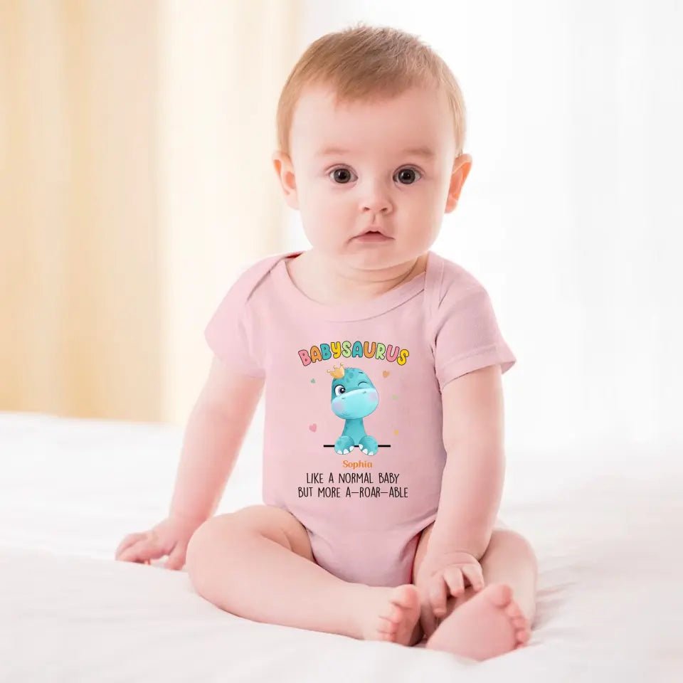 I Am A Babysaurus - Family Personalized Custom Baby Onesie - Mother's Day, Baby Shower Gift, Gift For First Mom - OLESA