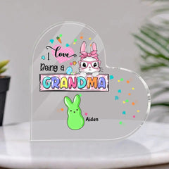 I Love Being A Grandma - Personalized Custom Heart-Shaped Acrylic Plaque - OLESA