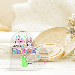 I Love Being A Grandma - Personalized Custom Heart-Shaped Acrylic Plaque - OLESA
