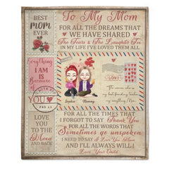 I Love You Mom - Custom Photo Printed blanket - OLESA