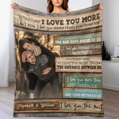 I Love You More Than Anything - Upload Image, Gift For Couples - Personalized Blanket - ARNOVIC