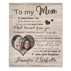 I Love You With All My Heart - Upload Image, Gift For Mom, Personalized Blanket - ARNOVIC
