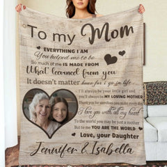 I Love You With All My Heart - Upload Image, Gift For Mom, Personalized Blanket - ARNOVIC