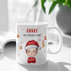 Kid Personalized Custom Hot Chocolate Mug, Cup - Christmas Gift For Kids - OLESA