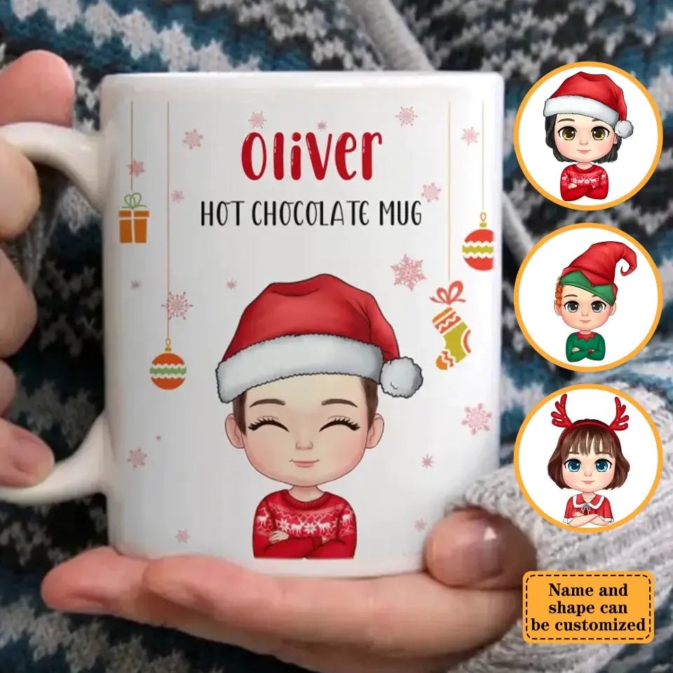 Kid Personalized Custom Hot Chocolate Mug, Cup - Christmas Gift For Kids - OLESA