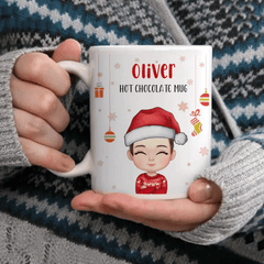 Kid Personalized Custom Hot Chocolate Mug, Cup - Christmas Gift For Kids - OLESA