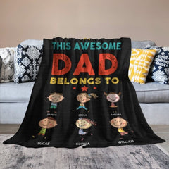 Life Is Better With My Kids - Gift For Dads - Personalized Blanket - OLESA