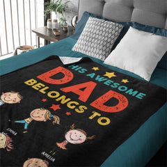 Life Is Better With My Kids - Gift For Dads - Personalized Blanket - OLESA