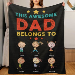 Life Is Better With My Kids - Gift For Dads - Personalized Blanket - OLESA