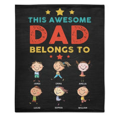 Life Is Better With My Kids - Gift For Dads - Personalized Blanket - OLESA