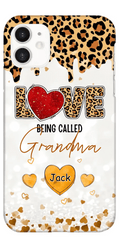LOVE Being Called Grandma - Leopard Pattern - Personalized Phone Case - OLESA