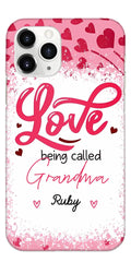 Love Is Being Called Grandma Pink Heart Grandma Nana With Kids Personalized Phone Case - OLESA