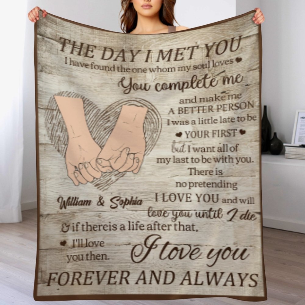 Love You Forever And Always - Gift For Couples, Husband Wife, Personalized Horizontal Blanket - ARNOVIC