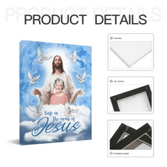 Memorial Gifts Personalized Canvas - Safe In The Arms Of Jesus - OLESA
