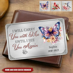 Memorial Personalized Custom Aluminum Wallet Card - Until I See You Again - OLESA