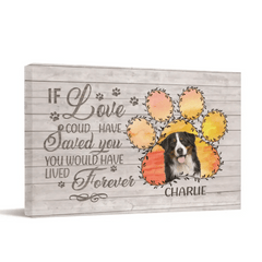 Memorial Personalized Custom Photo Horizontal Canvas - If Love Could Have Saved You You Would Have Lived Forever - Sympathy Gift For Pet Owners - OLESA