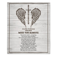Missing You Always - Memorial Personalized Custom Blanket-Sympathy Gift For Family Members - ARNOVIC