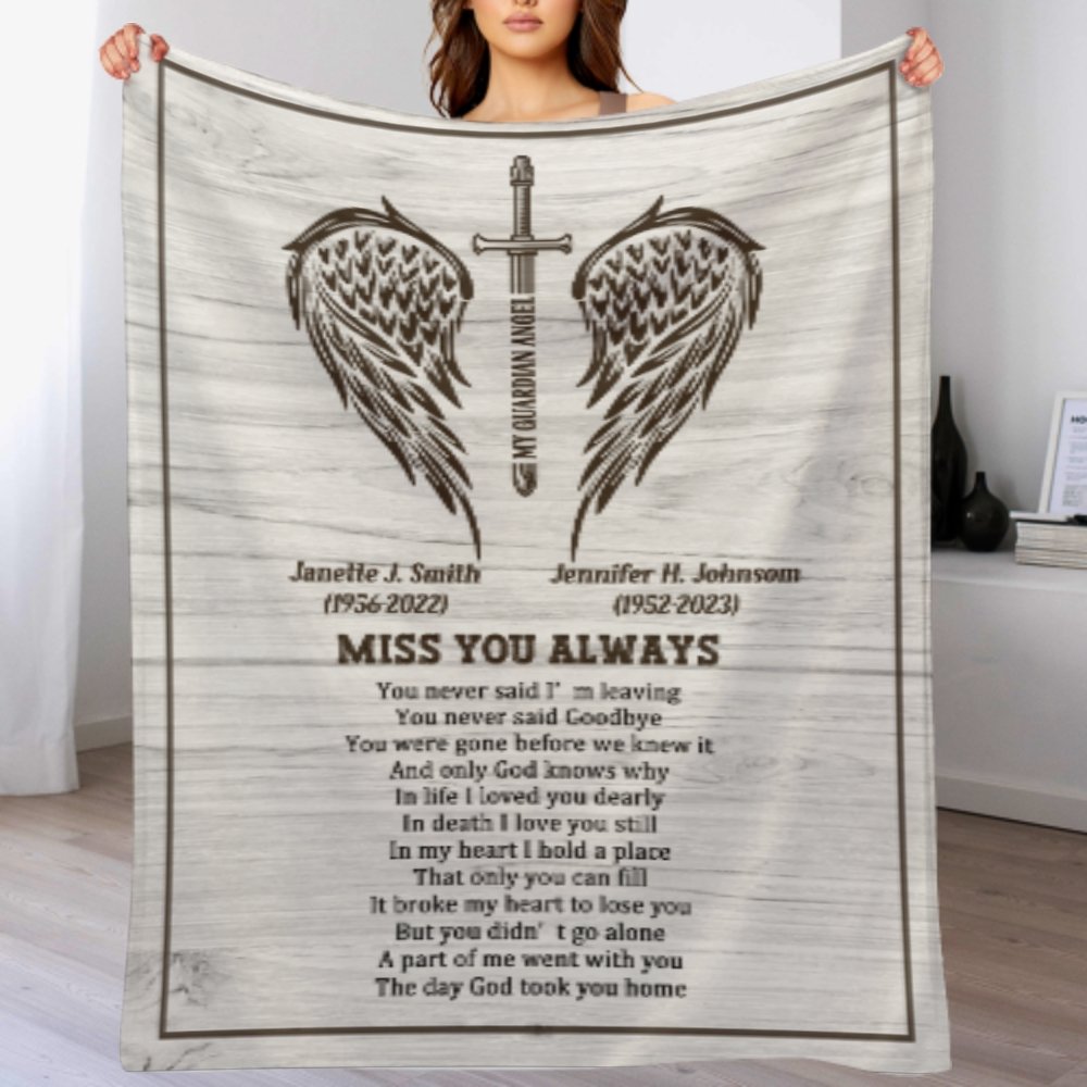 Missing You Always - Memorial Personalized Custom Blanket-Sympathy Gift For Family Members - ARNOVIC