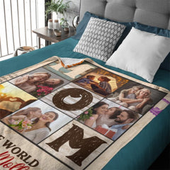 Mom Is The World - Personalized Blanket - Gift For Mom - From Son, Daughter, Husband - OLESA