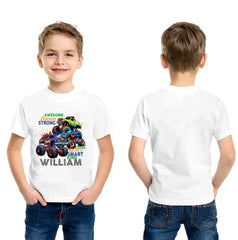 Monster Truck Custom T-shirt Gift for Kids, Personalized Gift for Toddler Boy - OLESA
