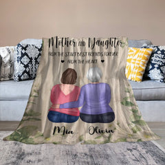 Mother And Daughters From The Start - Personalized Blanket - Birthday, Mother's Day Gift For Mothers, Grandmas, Daughters - OLESA