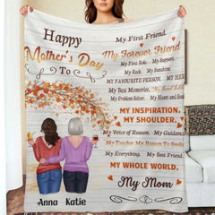 My Everything My Best Friend My Whole World My Mom - Gift For Mother's Day, Personalized Blanket - ARNOVIC