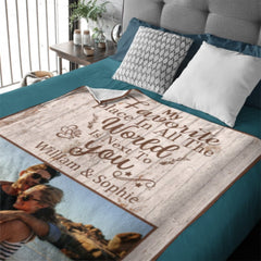 My Favorite Place Is Next To You - Upload Image, Gift For Couples, Husband Wife - Personalized Horizontal Poster - ARNOVIC