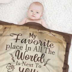 My Favorite Thing Is Staying Next To You - Upload Image, Gift For Couples, Husband Wife - Personalized Blanket - ARNOVIC