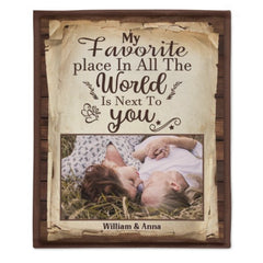 My Favorite Thing Is Staying Next To You - Upload Image, Gift For Couples, Husband Wife - Personalized Blanket - ARNOVIC