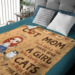 Once Upon A Time, There Was A Girl Who Really Loved Cats, It Was Me - Personalized Blanket - Gift For Cat Lovers, Cat Owners, Cat Gift, Gift For Pet Lovers - OLESA