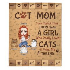 Once Upon A Time, There Was A Girl Who Really Loved Cats, It Was Me - Personalized Blanket - Gift For Cat Lovers, Cat Owners, Cat Gift, Gift For Pet Lovers - OLESA