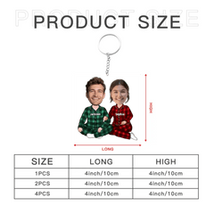 Personalized Acrylic Keychain - Custom Appearances And Names Gift For Couple - OLESA