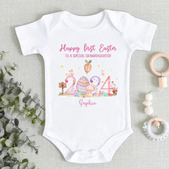 Personalized Baby Onesie - First Easter For Baby Boy/Girl - OLESA