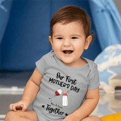 Personalized Baby Onesie/ T-shirt - Mother's Day Gift Idea For Baby/Mom - Our First Mother's Day Together - OLESA