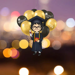 Personalized Balloons Graduation Boy Happily Ornament - Ability to Customize Photos - OLESA
