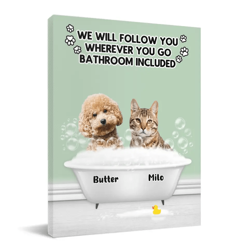 Personalized Canvas Custom Dog Cat Photo - Follow You Wherever You Go - OLESA