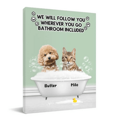 Personalized Canvas Custom Dog Cat Photo - Follow You Wherever You Go - OLESA