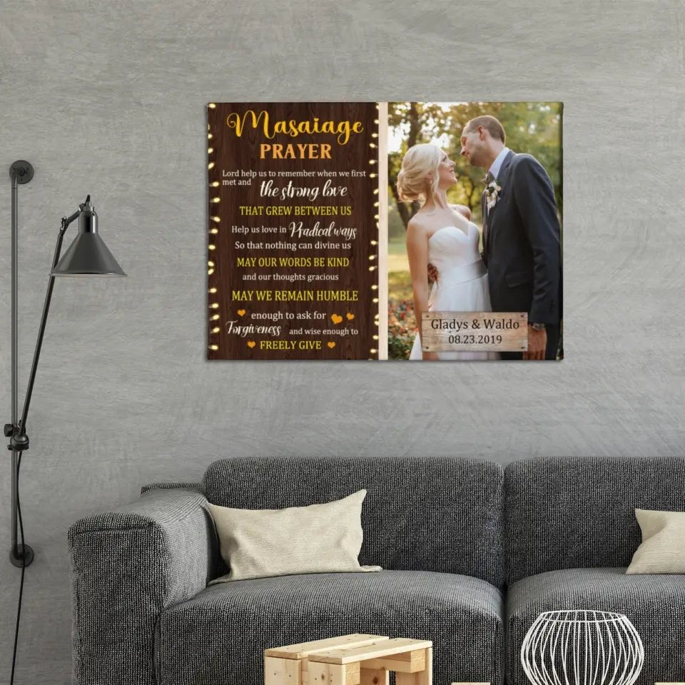 Personalized Canvas Custom Photo Marriage Prayer - Anniversary Wedding Couples Gifts - OLESA