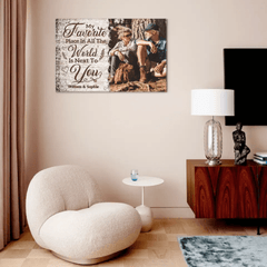 Personalized Canvas Wall Art For Couples, Husband Wife - My Favorite Place Is Next To You - OLESA