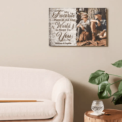 Personalized Canvas Wall Art For Couples, Husband Wife - My Favorite Place Is Next To You - OLESA