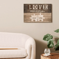 Personalized Canvas Wall Art - Love Holds Us Together - OLESA